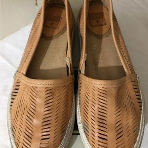 Frye Light Brown Perforated Leather Loafers